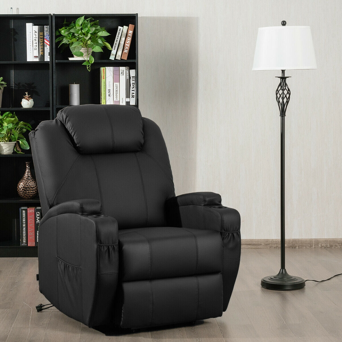 Power Lift Recliner Chair with Massage and Heat for Elderly with Remote Control-Black 