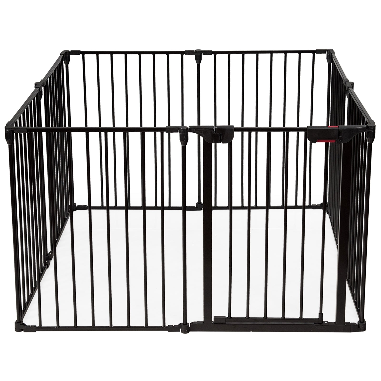 Adjustable Panel Baby Safe Metal Gate Play Yard-Black