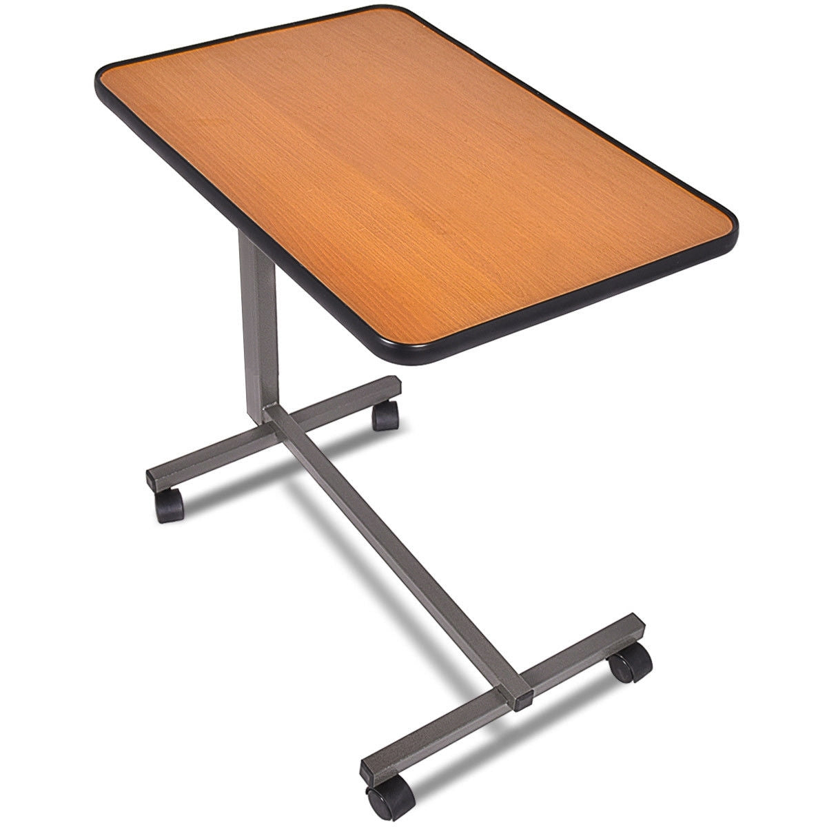 Overbed Rolling Food Tray Table-Natural