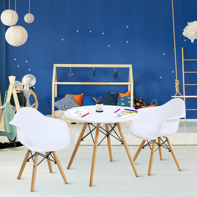 3 Pieces Kid's Modern Round Table Chair Set 