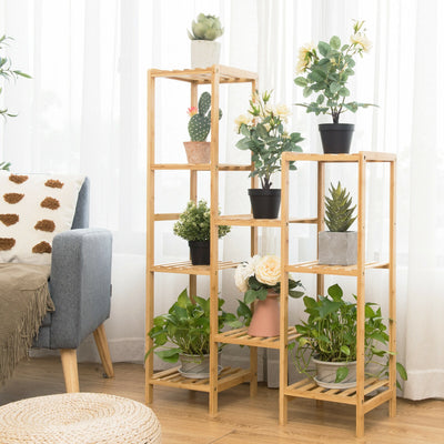 9/11-Tier Bamboo Plant Stand for Living Room Balcony Garden-9-Tier 