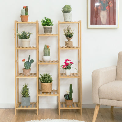 9/11-Tier Bamboo Plant Stand for Living Room Balcony Garden-11-Tier 