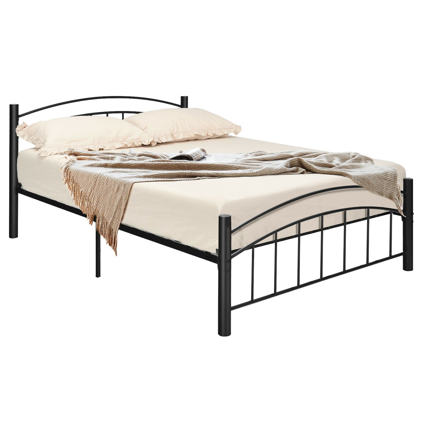 Modern Platform Bed with Headboard and Footboard-Full Size