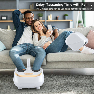 2-in-1 Foot and Calf Massager with Heat Function-White 