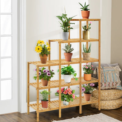 Multifunctional Bamboo Shelf Display Organizer 