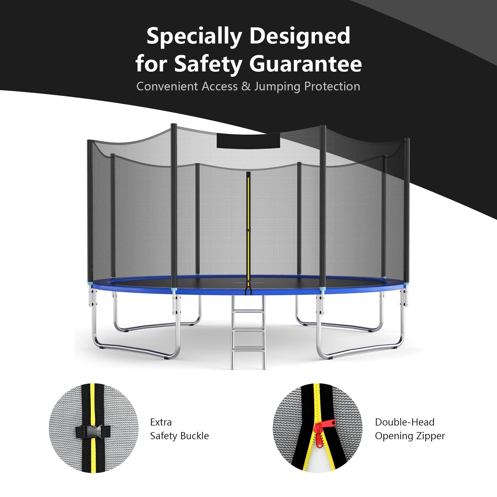 Trampoline Safety Replacement Protection Enclosure Net-8 ft