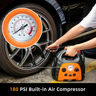 22000mAH Jump Starter Portable Power Station Air Compressor with LED Light 