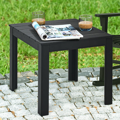 Wooden Square Patio Coffee Bistro Table-Black 