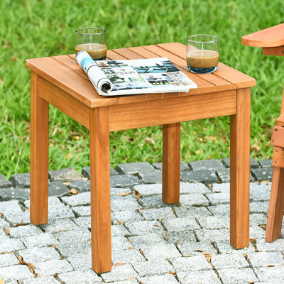 Wooden Square Patio Coffee Bistro Table-Natural 