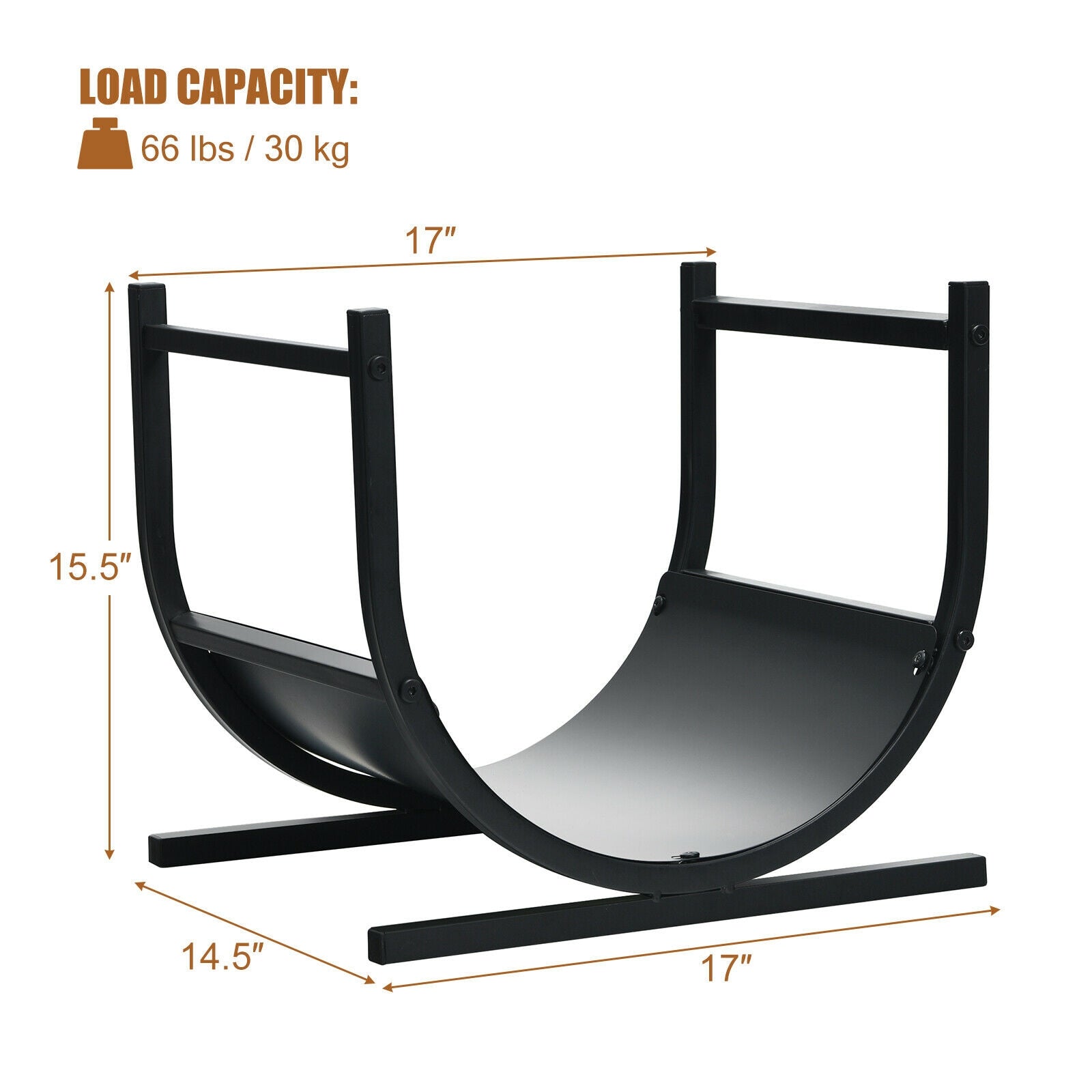 17 Inch U-Shaped Firewood Rack Steel