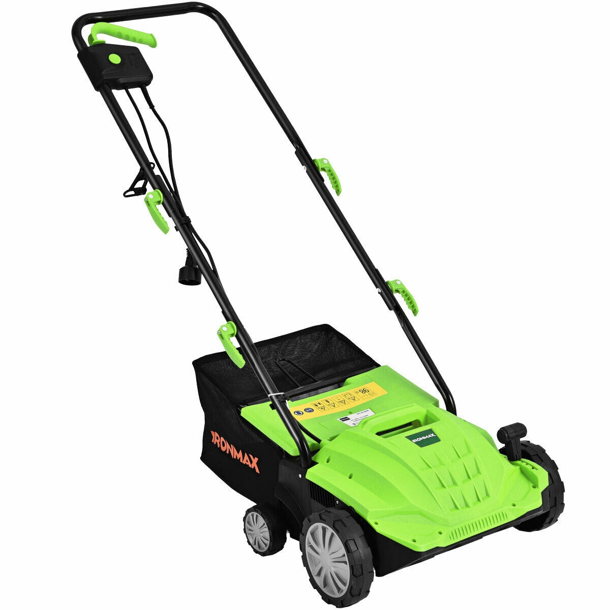 13 Inch 12 Amp Electric Scarifier with Collection Bag and Removable Blades-Green