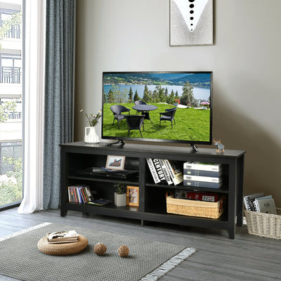4-Cubby TV Stand for TV's up to 65 Inch with 3-Position Height Adjustable Shelf 