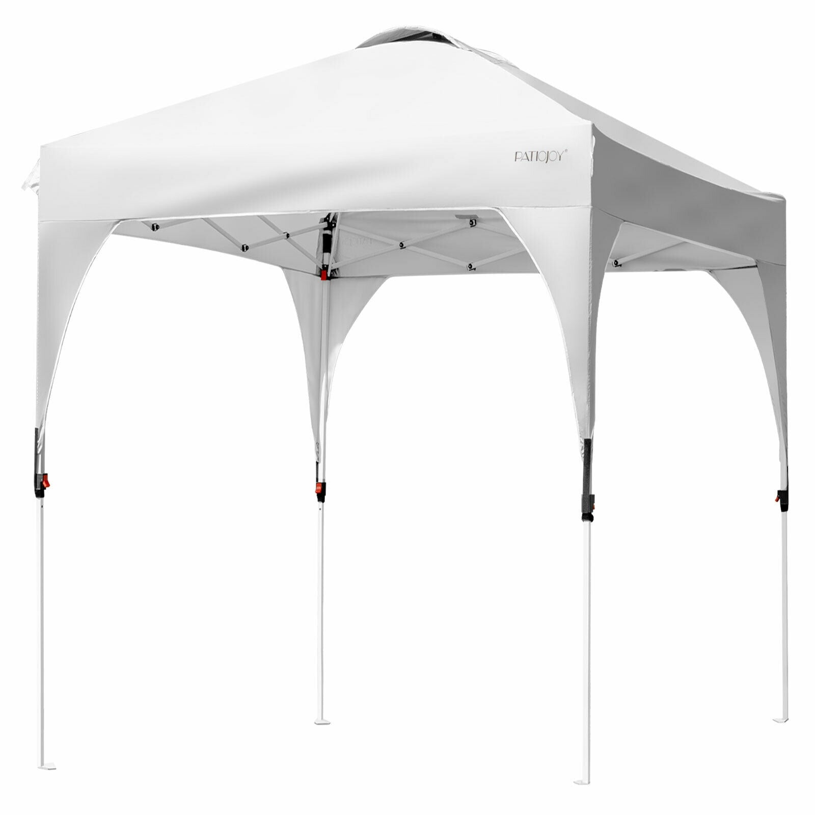 6.6 x 6.6 FT Pop Up Height Adjustable Canopy Tent with Roller Bag-White