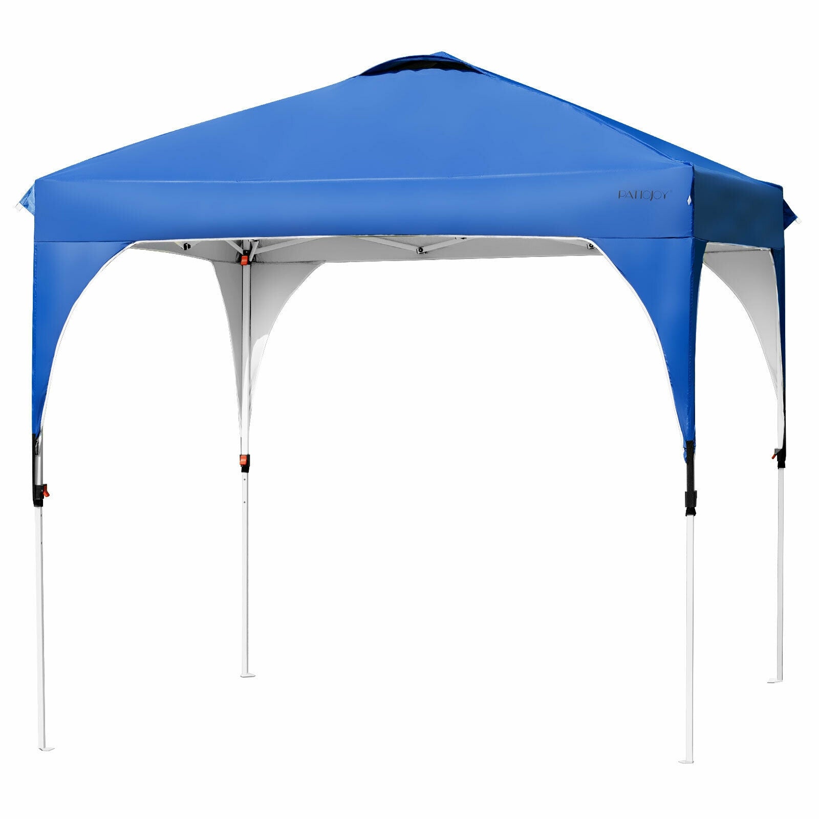 8 Feet x 8 Feet Outdoor Pop Up Tent Canopy Camping Sun Shelter with Roller Bag-Blue