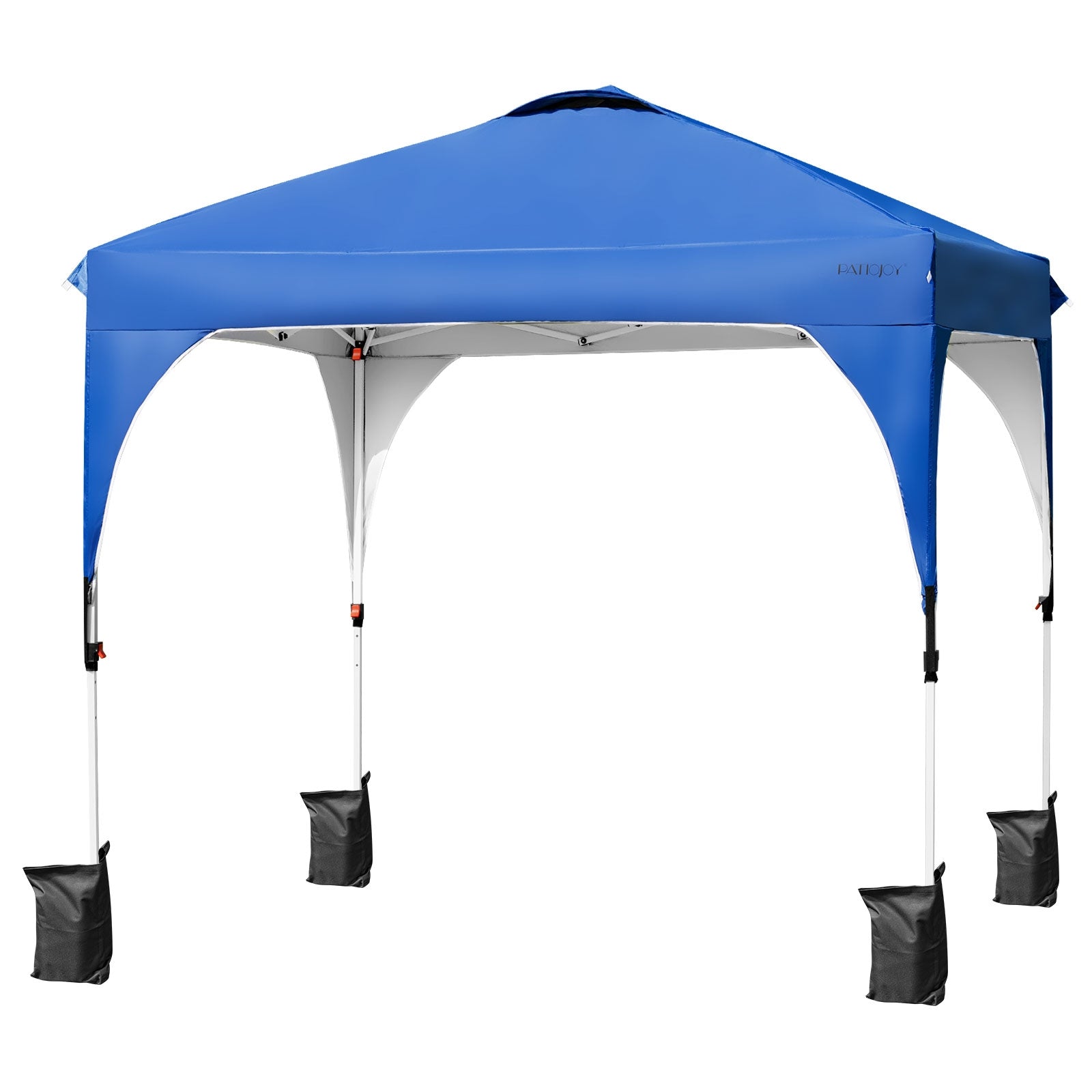 8 Feet x 8 Feet Outdoor Pop Up Tent Canopy Camping Sun Shelter with Roller Bag-Blue