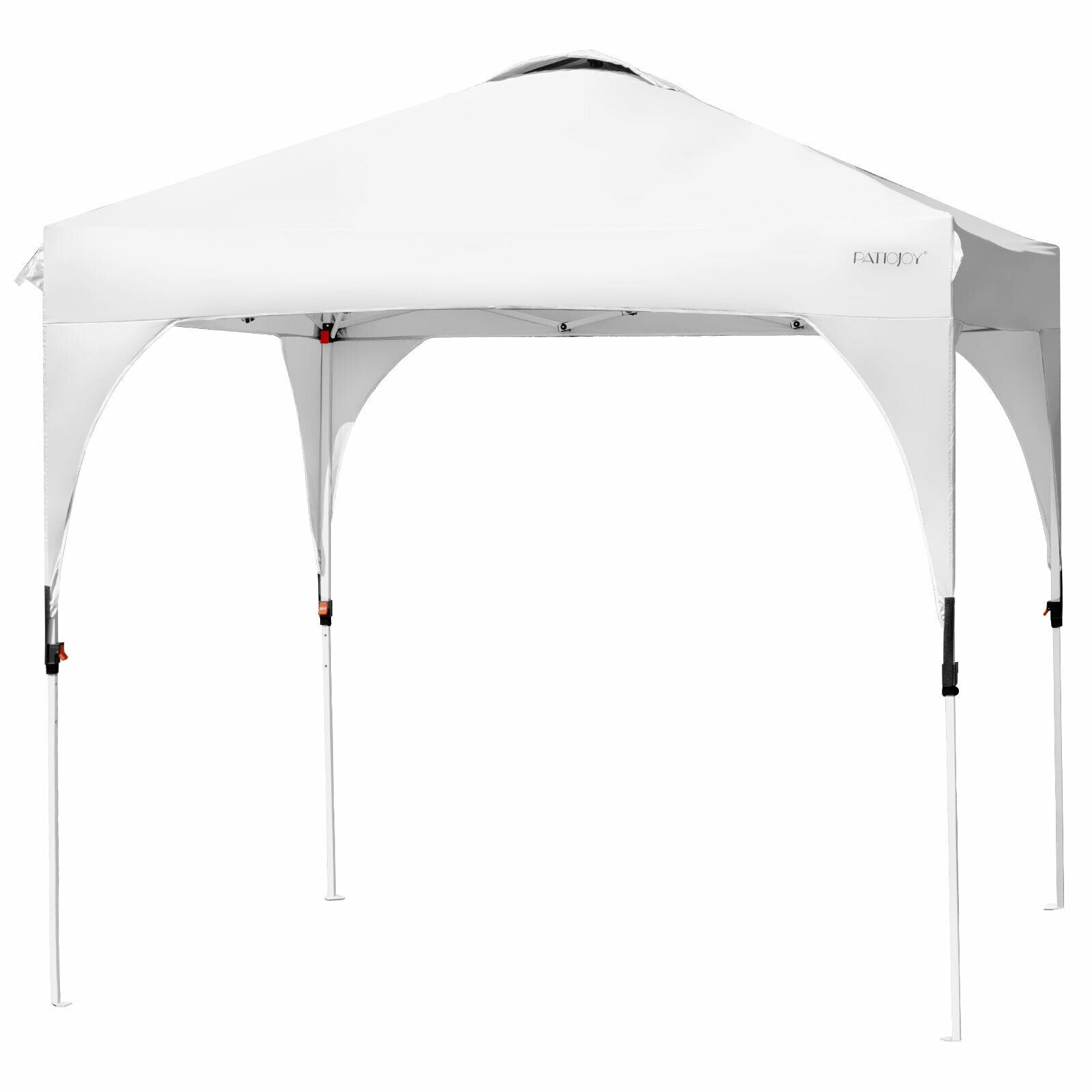 8 Feet x 8 Feet Outdoor Pop Up Tent Canopy Camping Sun Shelter with Roller Bag-White