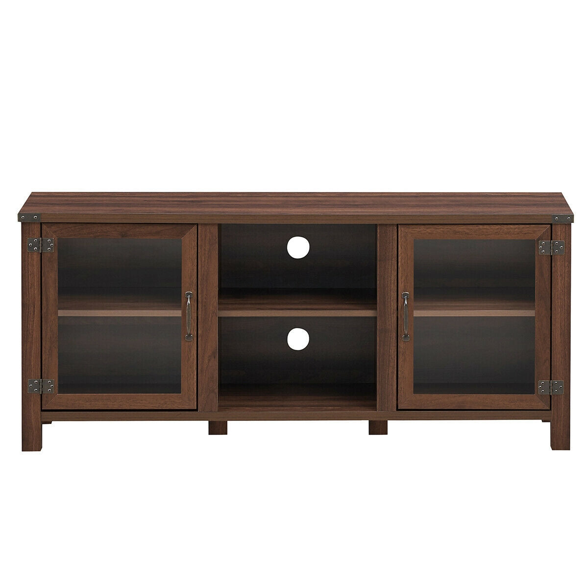 TV Stand Entertainment Center for TV's with Storage Cabinets-Walnut