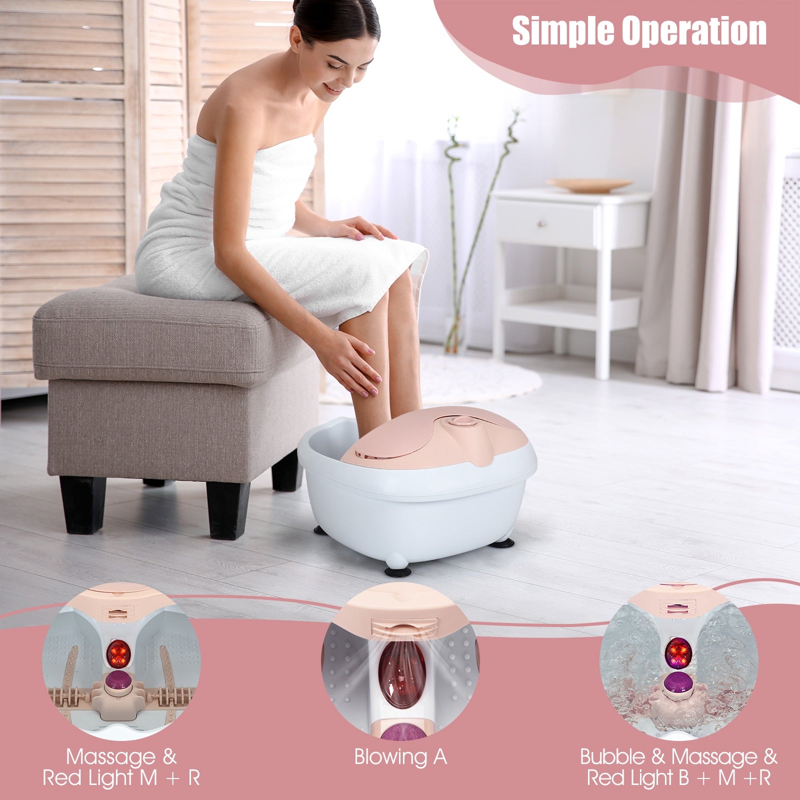 Spa Bubble Vibration Bath Foot Massager