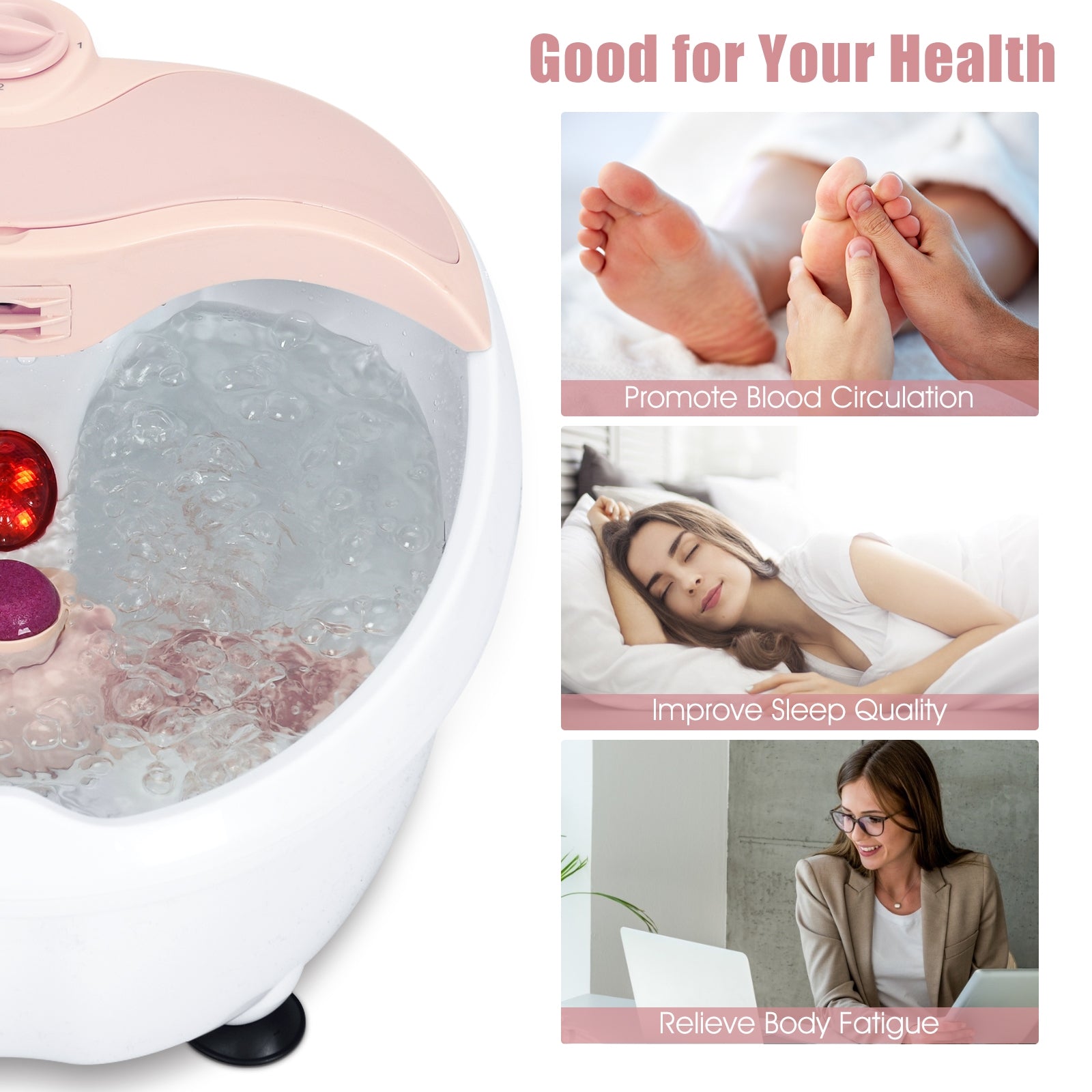 Spa Bubble Vibration Bath Foot Massager