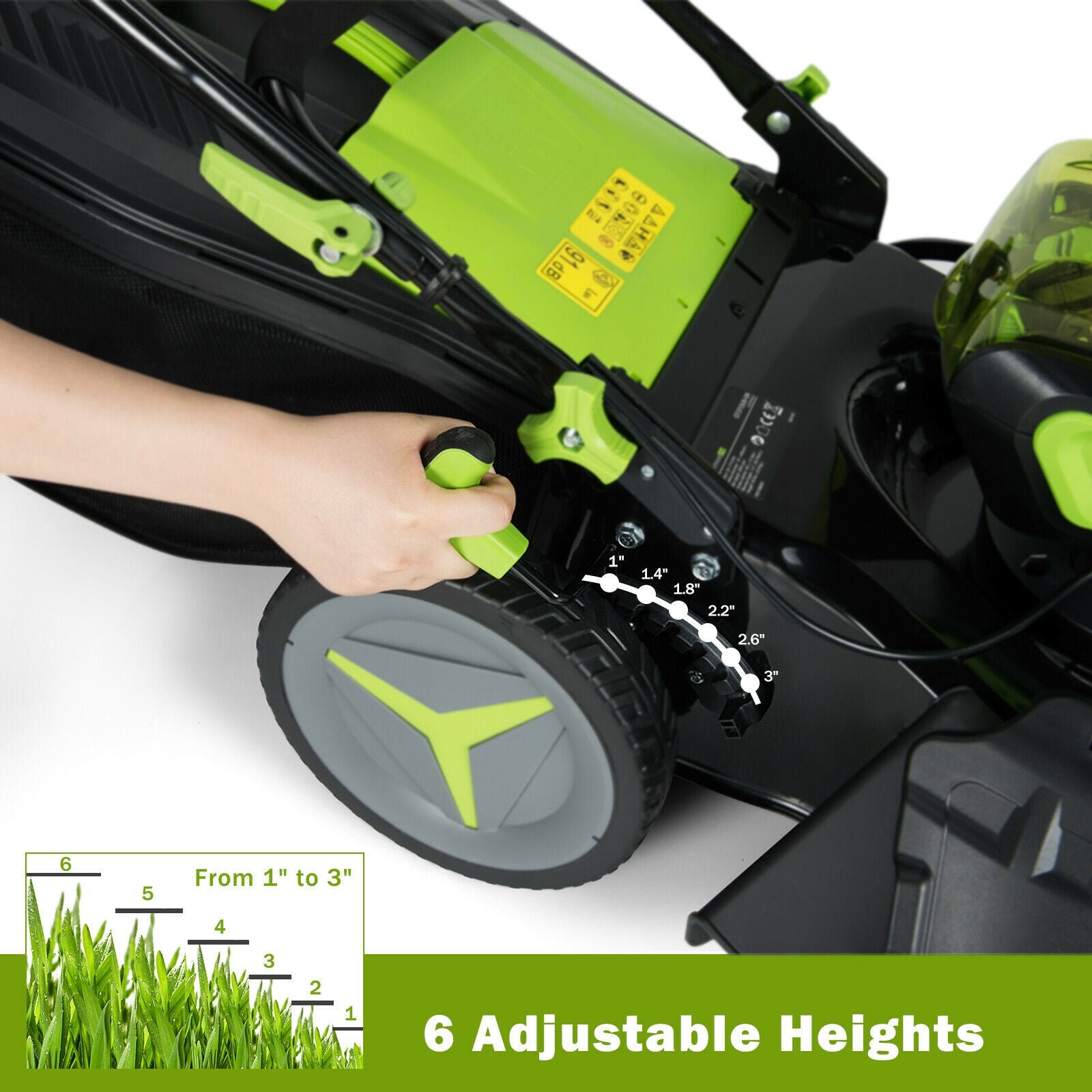 40V 18 Inch Brushless Cordless Push Lawn Mower 4.0Ah Batteries and 2 Chargers-Green