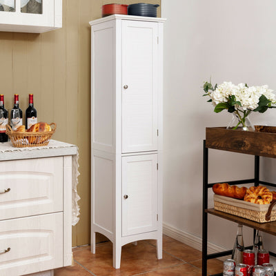 Freestanding Bathroom Storage Cabinet for Kitchen and Living Room-White 