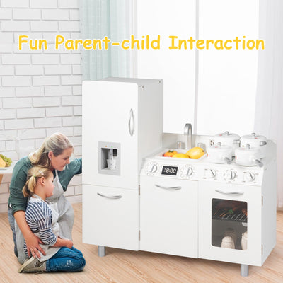 Kid's Pretend Kitchen Playset Cooking Toys Toddler Cookware Gift 