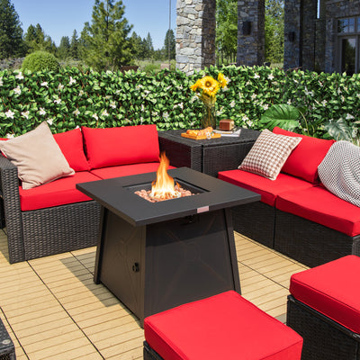 30 Inch Square Propane Gas Fire Table with Waterproof Cover 