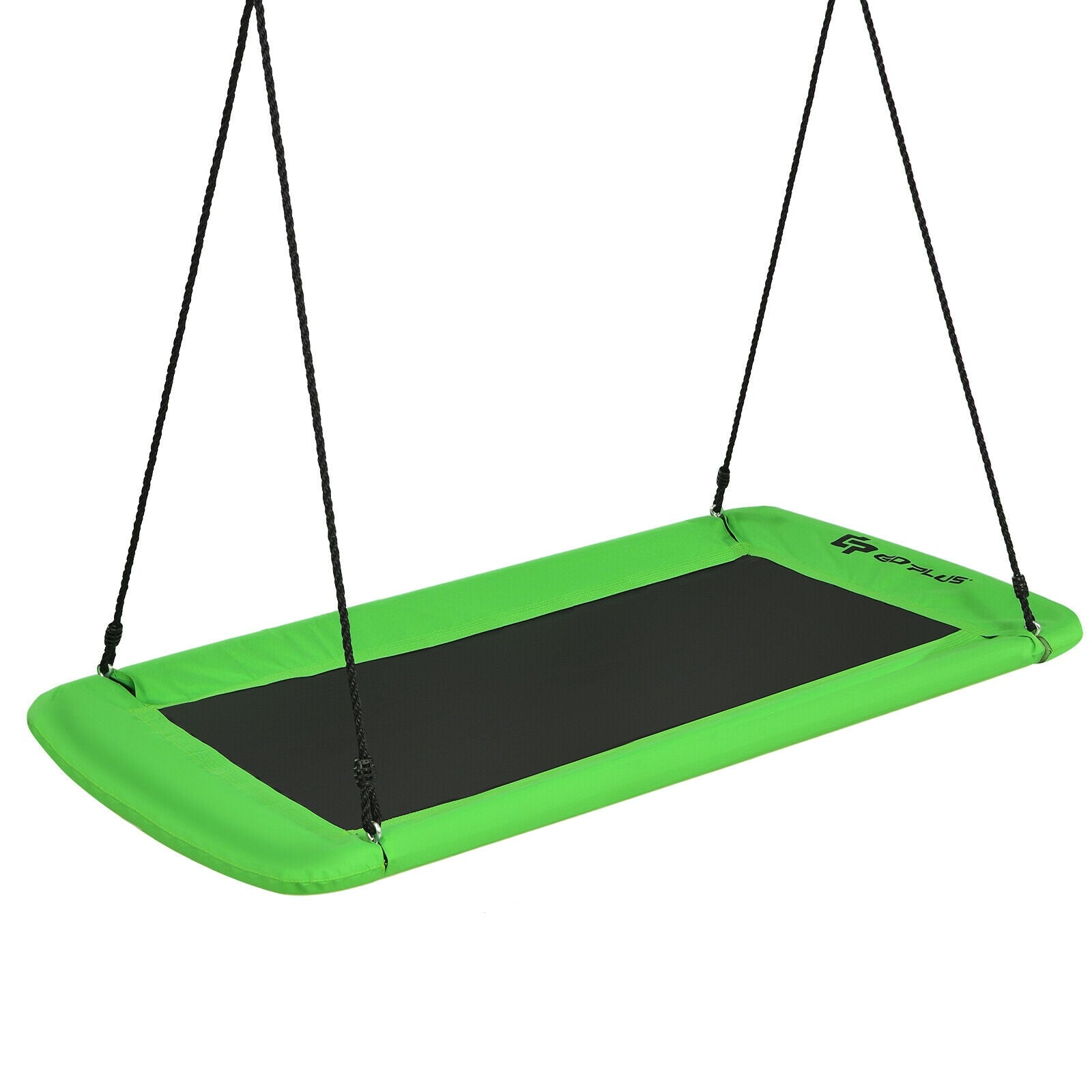 60 Inch Platform Tree Swing Outdoor with 2 Hanging Straps-Green