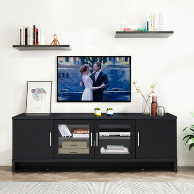 Media Entertainment TV Stand for TVs up to 70 Inch with Adjustable Shelf-Black 