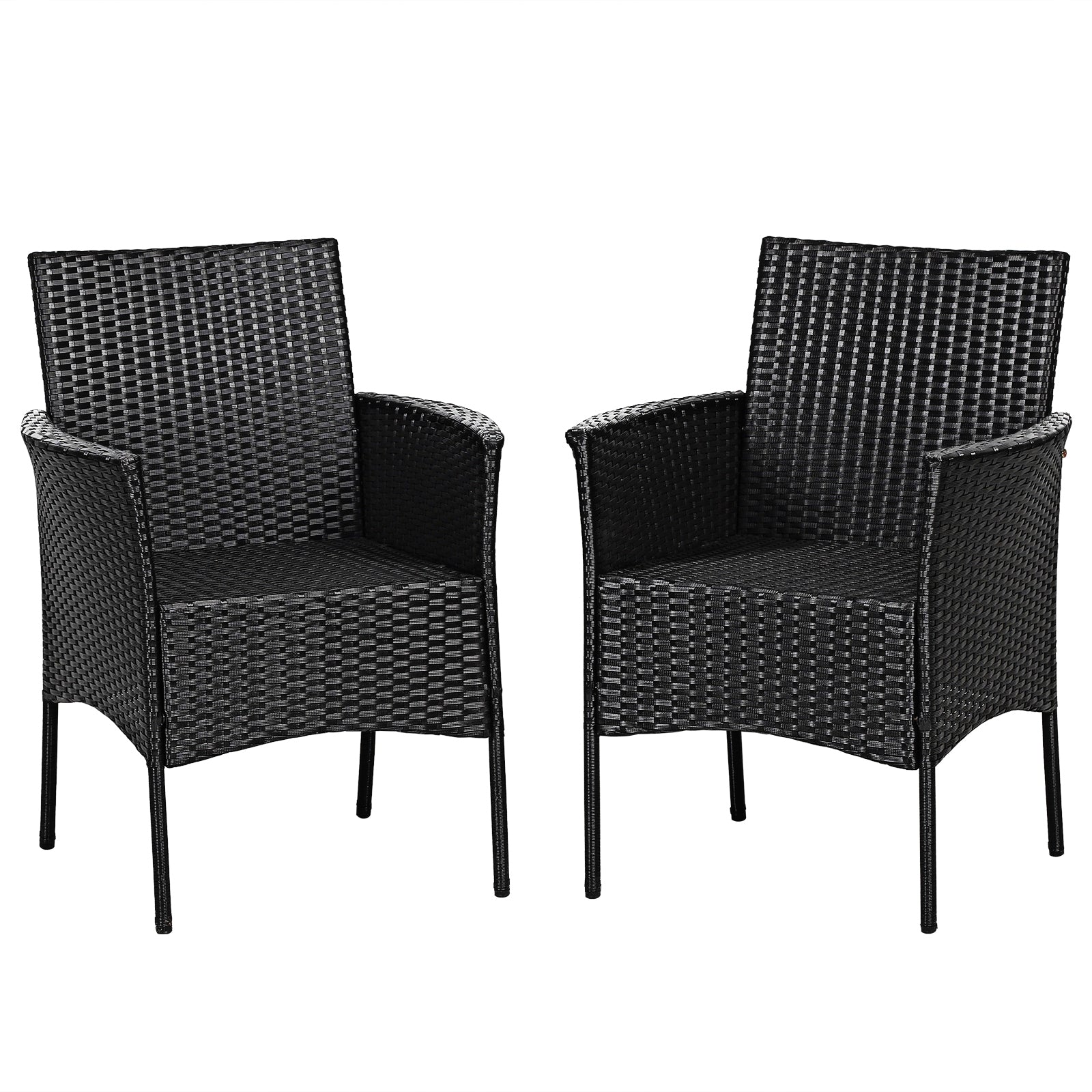 2 Pieces Patio Wicker Chairs with Cozy Seat Cushions