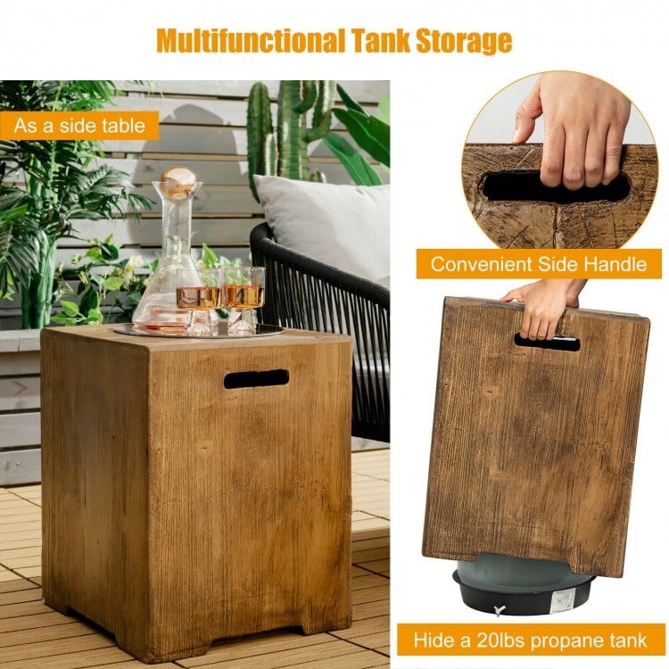 2 Pieces Outdoor Propane Fire Pit Table Set