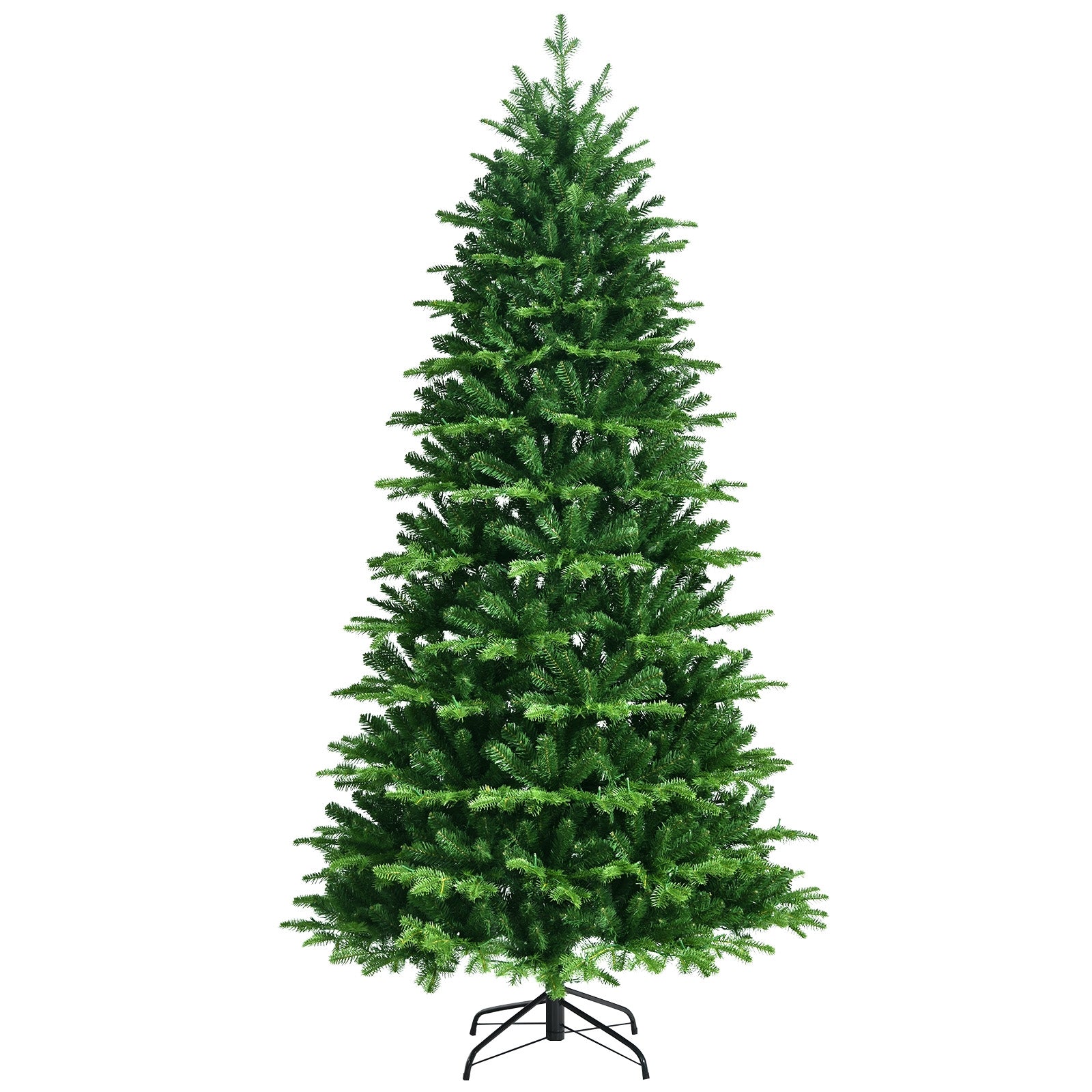 6 Feet Realistic Pre-Lit Hinged Christmas Tree with Lights and Foot Switch