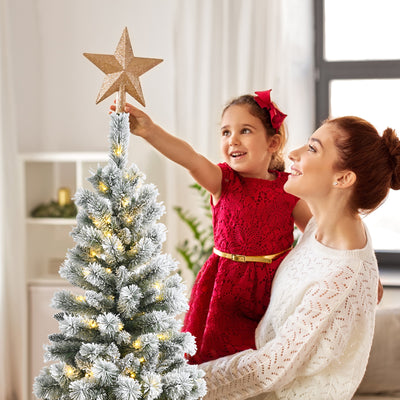 Pre-Lit Hinged Christmas Tree with Remote Control Lights-6' 