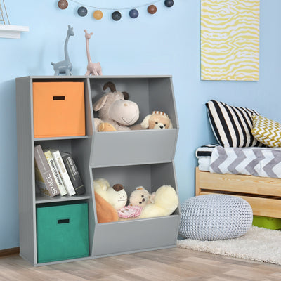 Kids Toy Storage Cabinet Shelf Organizer -Gray 