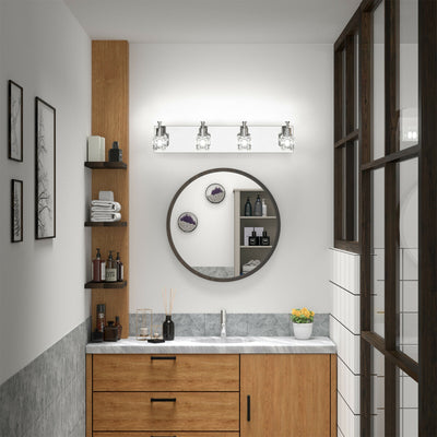 4-Lights Modern Bathroom Vanity Light Crystal Wall Sconce Bathroom Light Fixture 