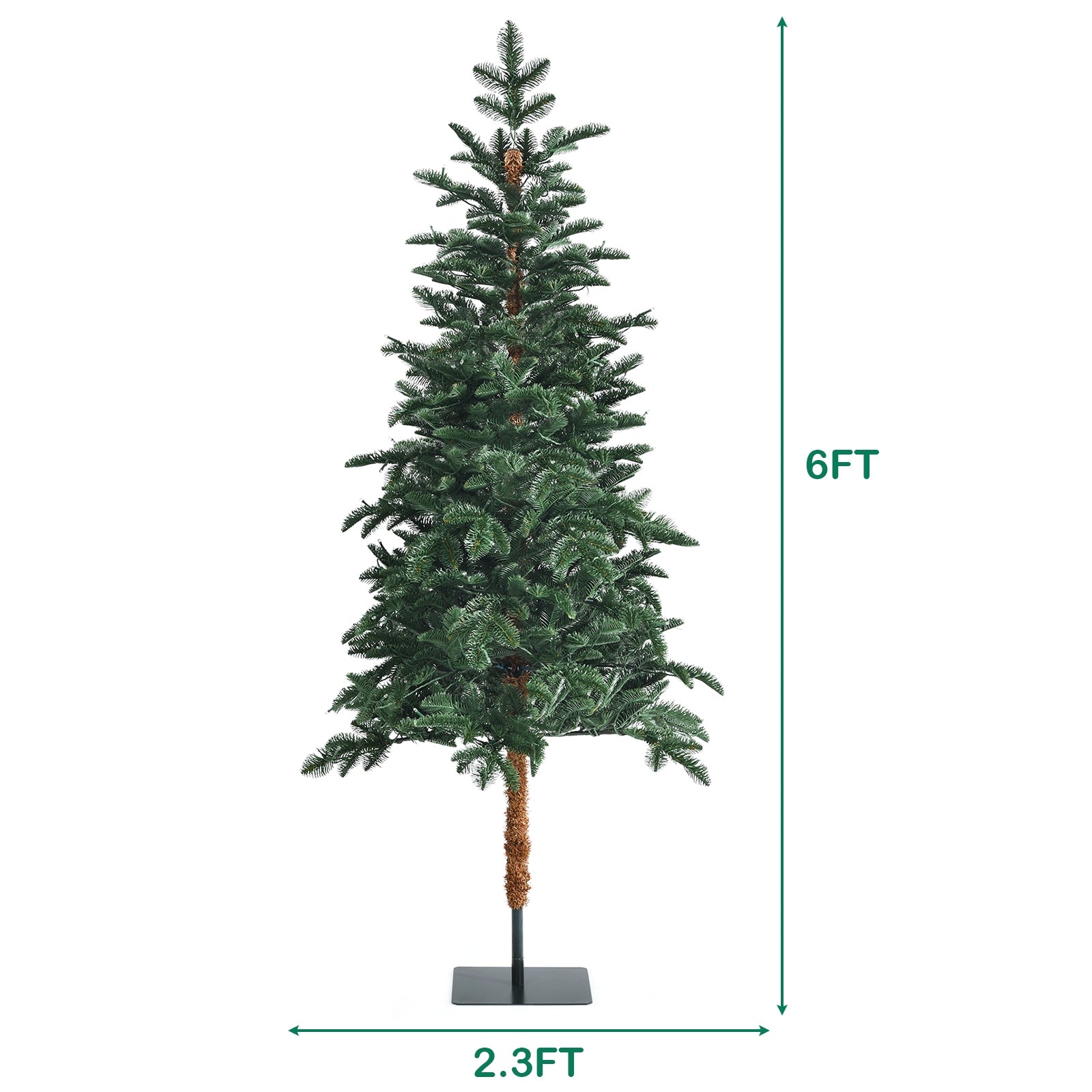 6 Feet Artificial Pencil Christmas Tree with 250 Lights