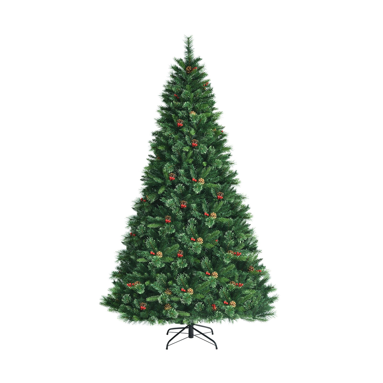 7 Feet Pre-Lit Christmas Spruce Tree with 1198 Tips and 500 Lights-8'