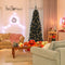 Pre-lit Christmas Halloween Tree with PVC Branch Tips and Warm White Lights-6'