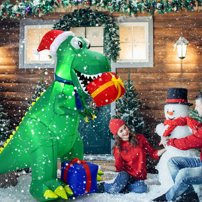 6 Feet Christmas Inflatable Dinosaur for Indoor and Outdoor 