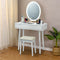 Touch Screen Vanity Makeup Table Stool Set-White