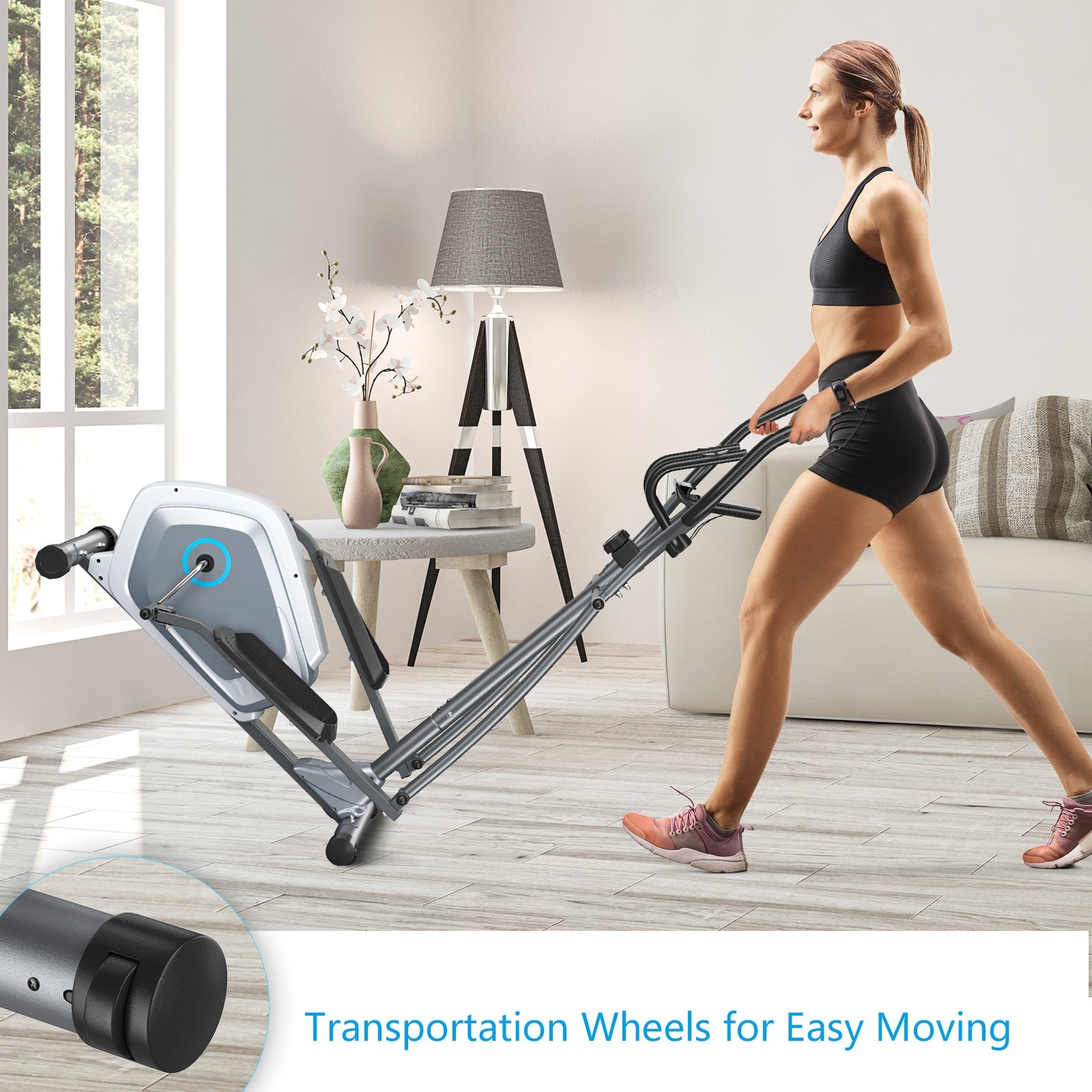 Elliptical Magnetic Cross Trainer with LCD Monitor and Pulse Sensor