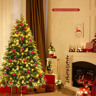 Pre-Lit Snowy Christmas Hinged Tree with Flash Modes and Multi-Color Lights-6 ftÂ 