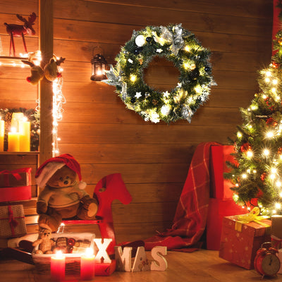 Battery Operated Xmas Wreath with 30 LED LightsÂ 
