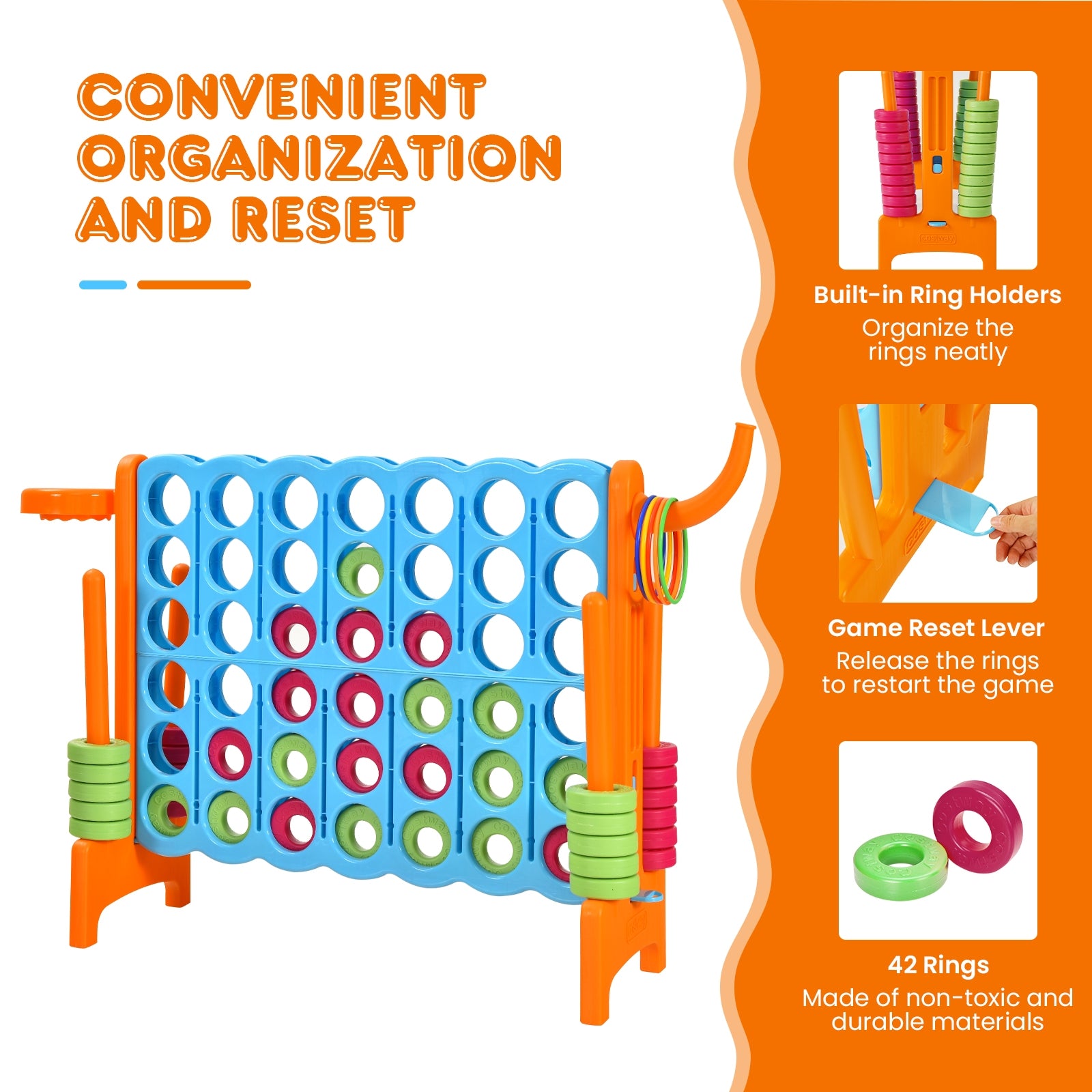 2.5ft 4-to-Score Giant Game Set-Orange