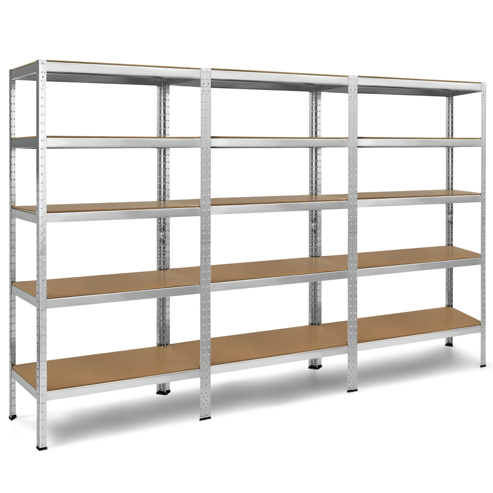 71 inch Heavy Duty Steel Adjustable 5 Level Storage Shelves-Silver