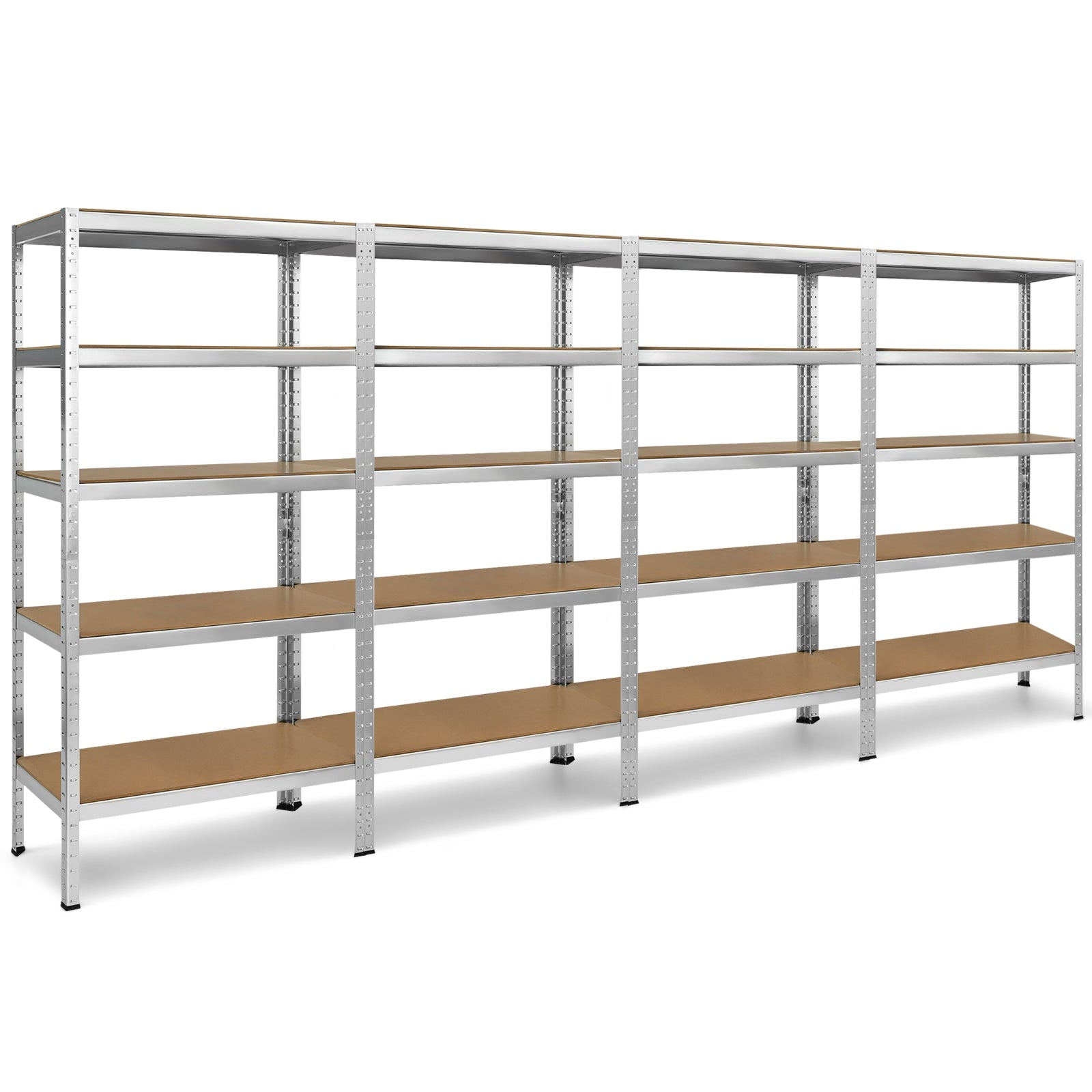 71 inch Heavy Duty Steel Adjustable 5 Level Storage Shelves-Silver