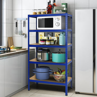 71 inch Heavy Duty Steel Adjustable 5 Level Storage Shelves-BlueÂ 