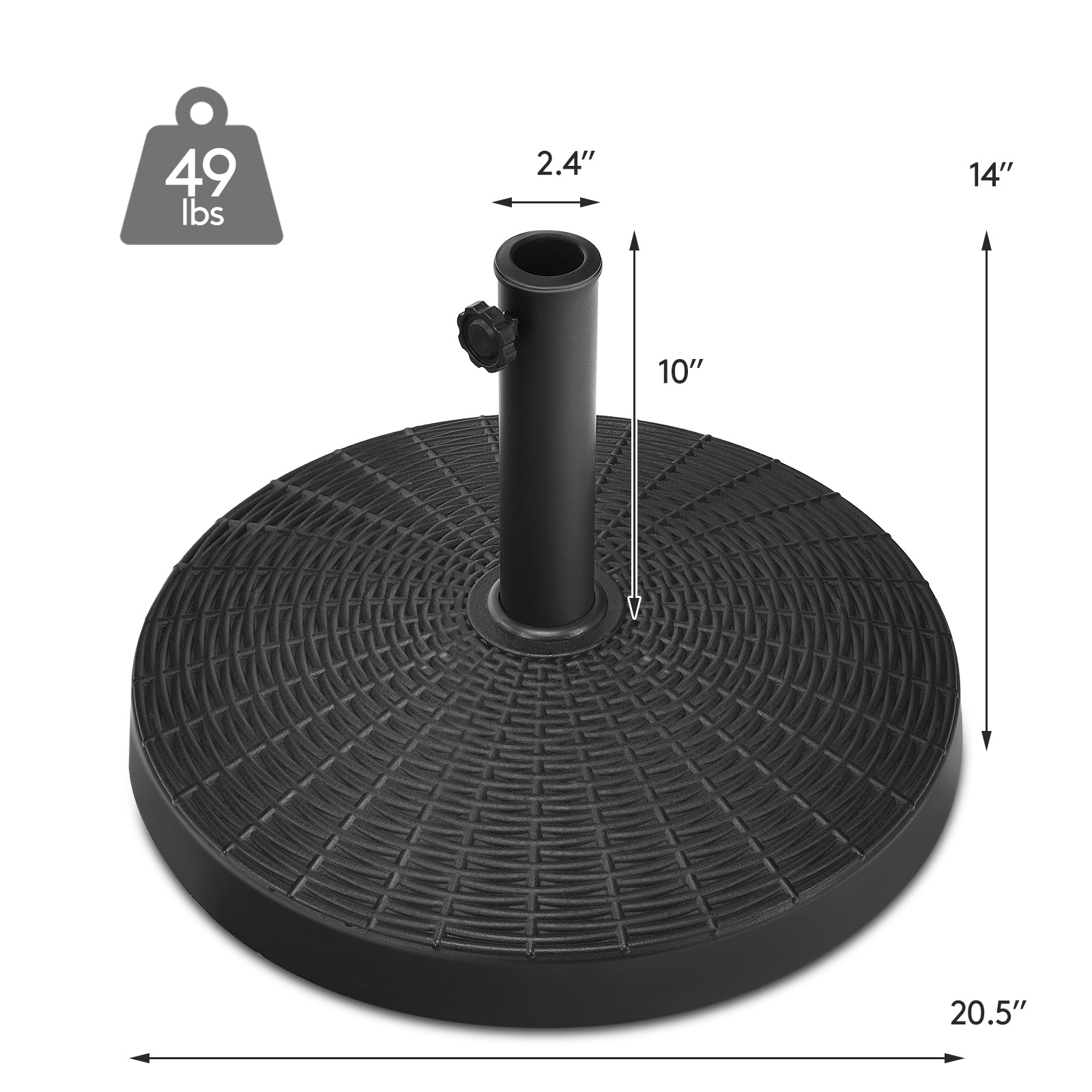 49 LBS Patio Resin Umbrella Base Stand for Outdoor