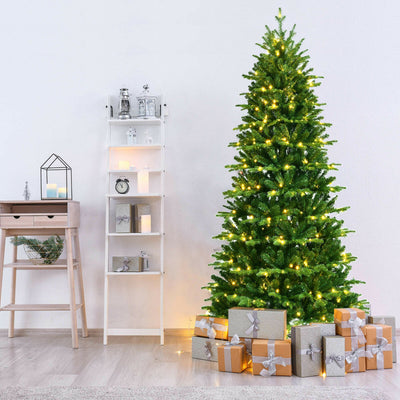 Realistic Pre-Lit Hinged Christmas Tree with Lights and Foot Switch-8'Â 