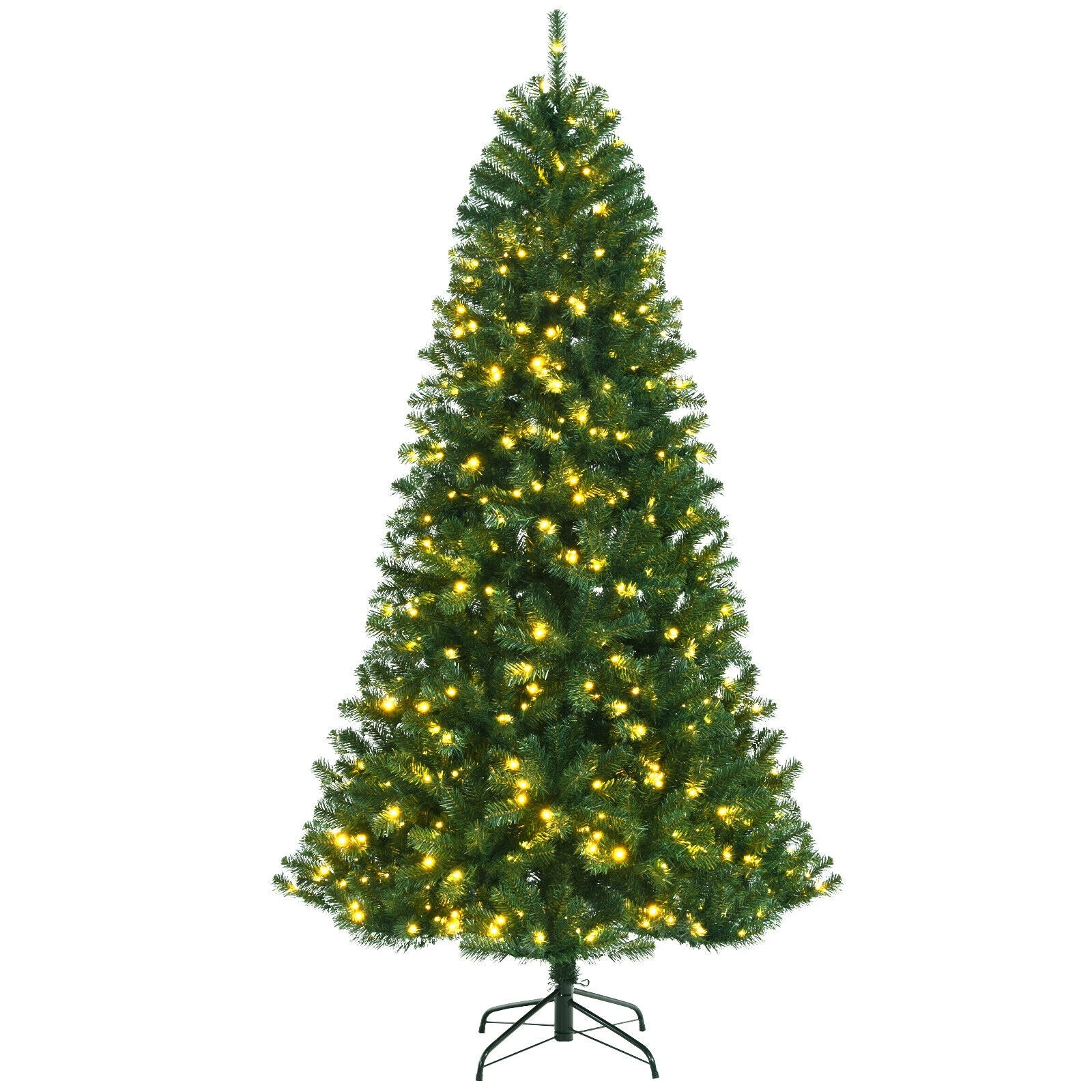 Artificial Hinged Christmas Tree with Remote-controlled Color-changing LED Lights-6'